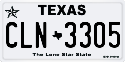 TX license plate CLN3305