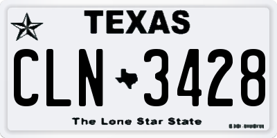 TX license plate CLN3428