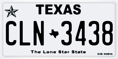 TX license plate CLN3438