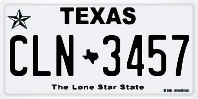 TX license plate CLN3457