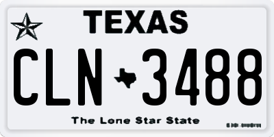 TX license plate CLN3488