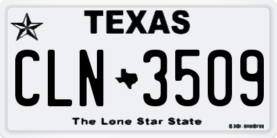 TX license plate CLN3509
