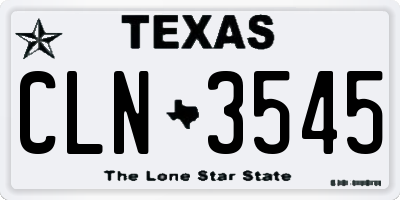 TX license plate CLN3545