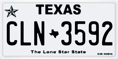 TX license plate CLN3592