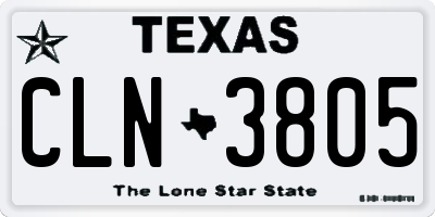 TX license plate CLN3805