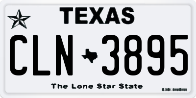 TX license plate CLN3895