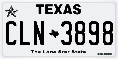 TX license plate CLN3898