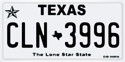 TX license plate CLN3996