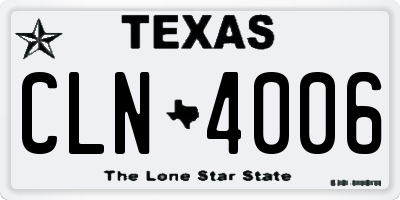 TX license plate CLN4006
