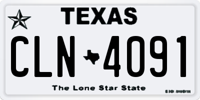 TX license plate CLN4091