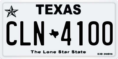 TX license plate CLN4100