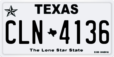 TX license plate CLN4136