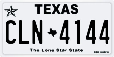 TX license plate CLN4144