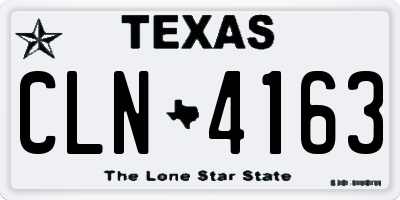 TX license plate CLN4163