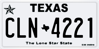 TX license plate CLN4221
