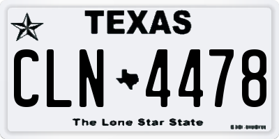 TX license plate CLN4478