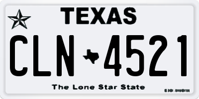 TX license plate CLN4521