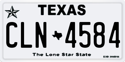 TX license plate CLN4584