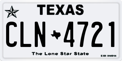 TX license plate CLN4721