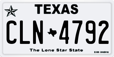 TX license plate CLN4792