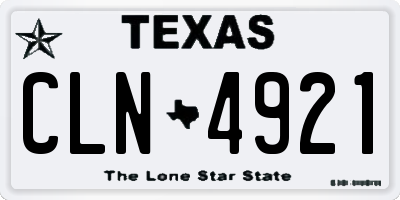 TX license plate CLN4921