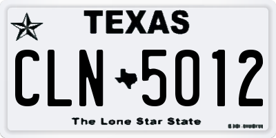 TX license plate CLN5012