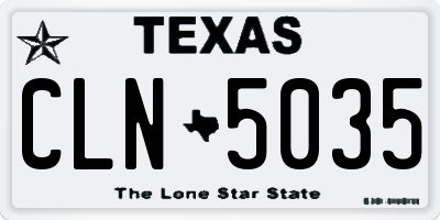 TX license plate CLN5035