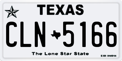 TX license plate CLN5166