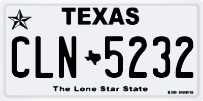 TX license plate CLN5232