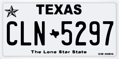 TX license plate CLN5297
