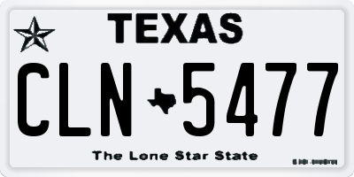 TX license plate CLN5477