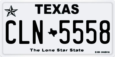 TX license plate CLN5558