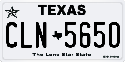 TX license plate CLN5650