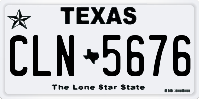 TX license plate CLN5676