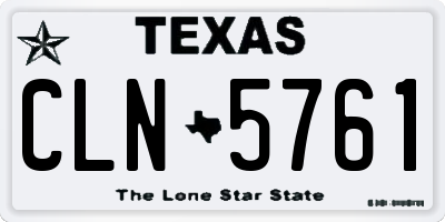 TX license plate CLN5761