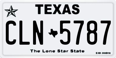 TX license plate CLN5787