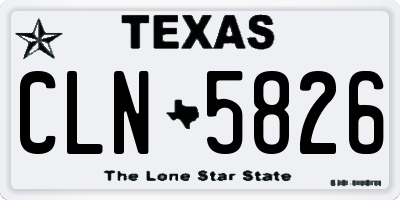 TX license plate CLN5826