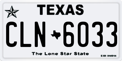 TX license plate CLN6033