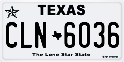 TX license plate CLN6036