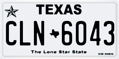 TX license plate CLN6043