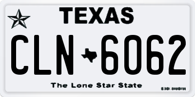 TX license plate CLN6062