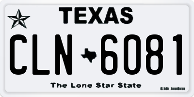 TX license plate CLN6081