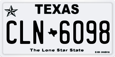 TX license plate CLN6098