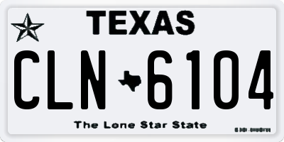 TX license plate CLN6104