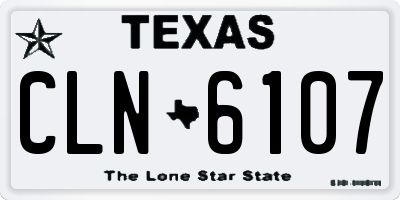 TX license plate CLN6107