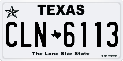 TX license plate CLN6113