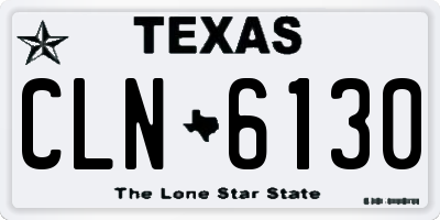 TX license plate CLN6130