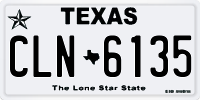 TX license plate CLN6135