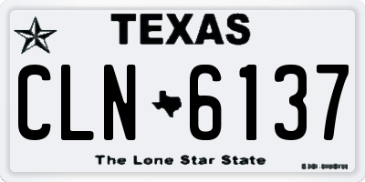 TX license plate CLN6137
