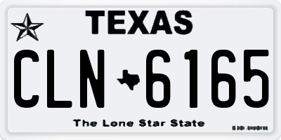 TX license plate CLN6165